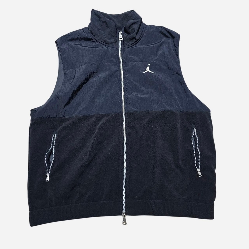 Nike Air Jordan Essentials Winter Fleece Vest Zip Black Men’s Sz L
